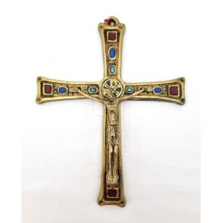 Crucifix en bronze émaillé. 12.5/16.5 mm