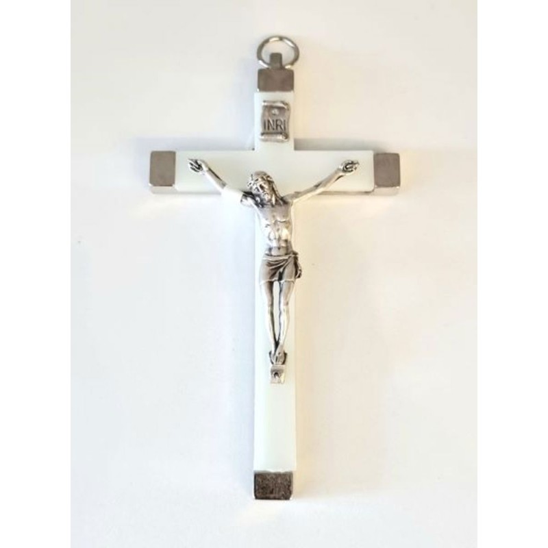 Crucifix métal avec insert lumineux 110mm