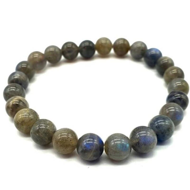 Bracelet élastique perle pierre naturelle 8mm - Labradorite