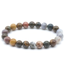 Elastiek armband parel natuursteen 8mm - Jasper Ocean