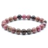 Bracelet élastique perle pierre naturelle 8mm - Black Line Rhodonite