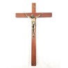 Crucifix bois 35cm avec corp doré