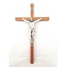 Crucifix en bois de poirier avec boite. 20 cm