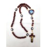 Chapelet de Fatima en bois marron sur corde