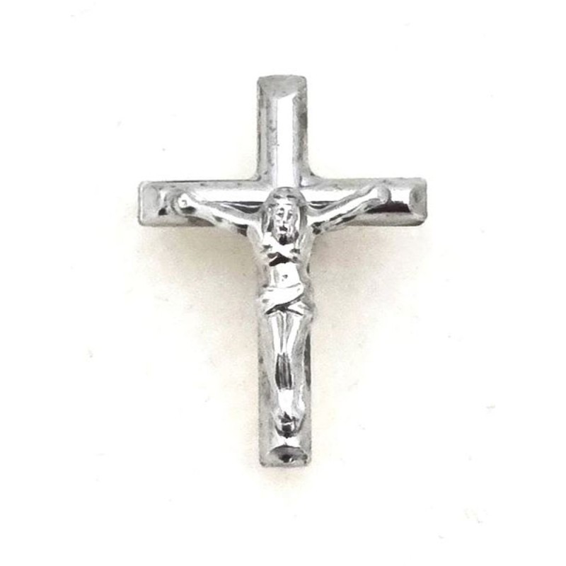 Pins avec crucifix en argent. 18 mm