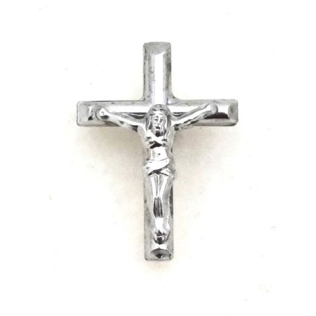 Pins met zilveren kruis. 18 mm