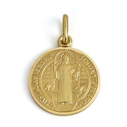 Pendentif Médaille St Benoit 17mm Or 18CT 750 3.9Gr