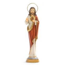 Statue Sacré Cœur de Jésus stylisé 31.5cm résine