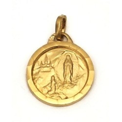 Médaille de Notre Dame de Lourdes en plaqué or