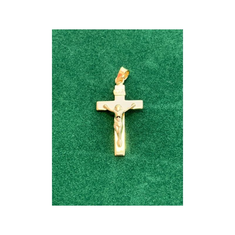 Hanger Crucifix 22x14mm Zilver/Goud