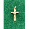 Hanger Crucifix 22x14mm Zilver/Goud