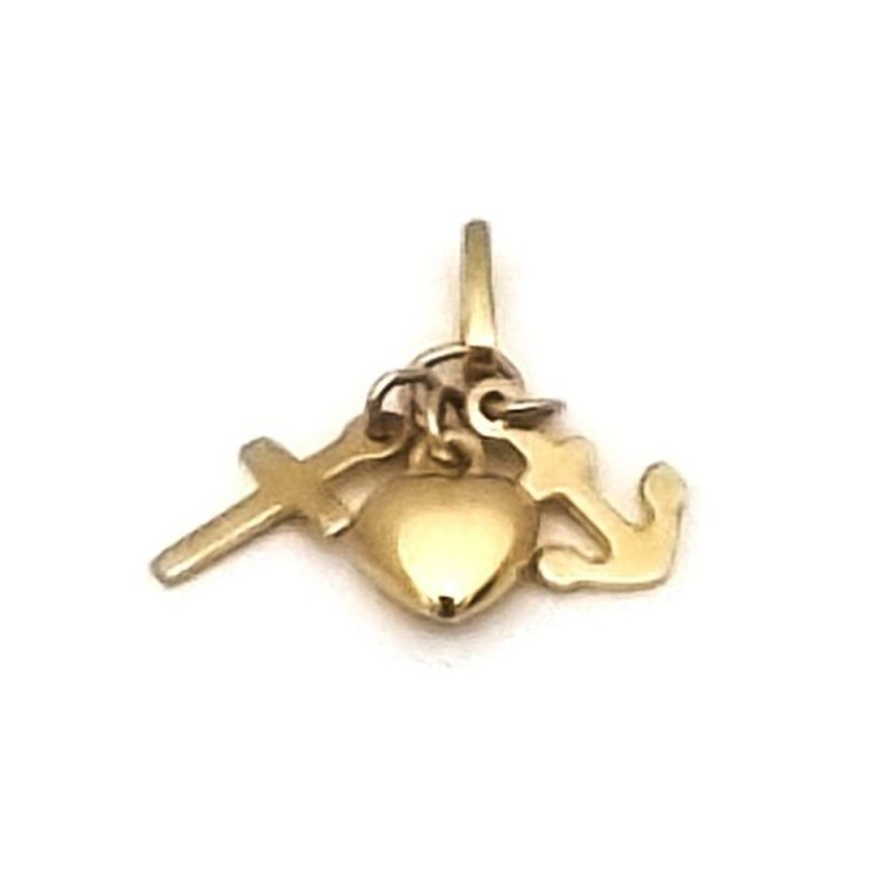 Pendentif des 3 vertus en or 18 carats. 0.62 gramme