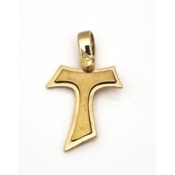 Pendentif croix TAU Or 18 Ct  insert brossé