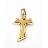 Pendentif croix TAU Or 18 Ct  insert brossé