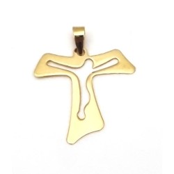 Hanger Tau met Christus 22x20mm Goud 18ct