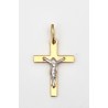 Pendentif croix bicolor Or 9Ct