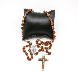 Rozenkrans van zware houten bruin op ketting