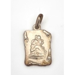 St. Christopher medaille in zilver. 18 mm