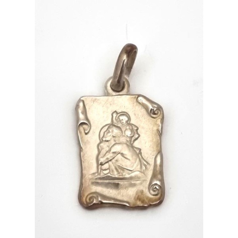 St. Christopher medaille in zilver. 18 mm