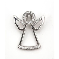 Pendentif ange en argent et zircons. 16 mm