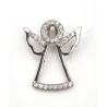 Pendentif ange en argent et zircons. 16 mm