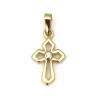 Pendentif croix ajourée 15x10mm OR 18ct avec 1 Zircon