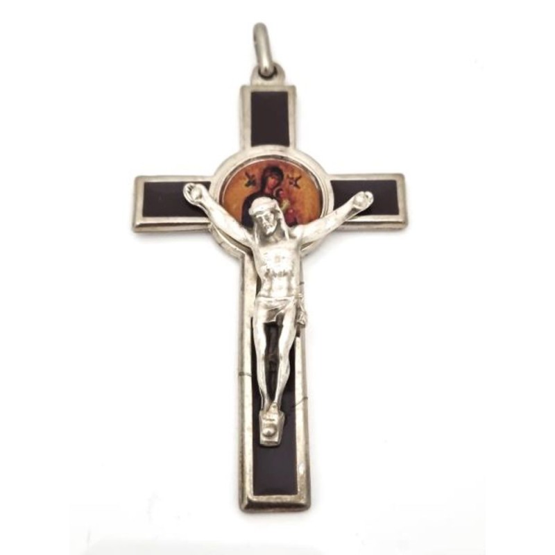 Croix en métal avec la Vierge du Perpétuel secours