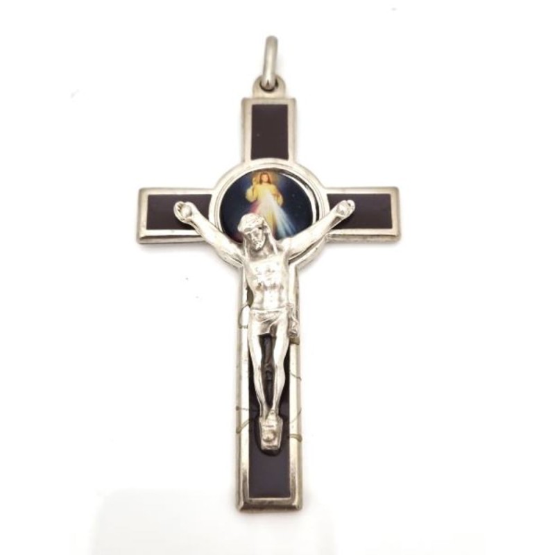 Croix en métal avec Jésus Miséricordieux