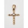 Pendentif croix 20x15mm avec 1 brillant Pl.Or 750