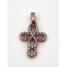 Pendentif croix en plaqué or vermeil avec zircons. 2.8 cm