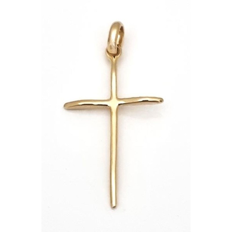 Pendentif croix en plaqué or. 25 mm