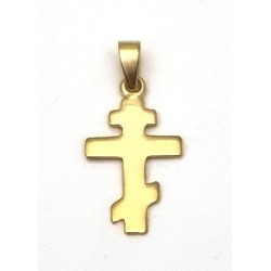 Pendentif Croix Orthodoxe 18x10mm Argent/Pl.Or