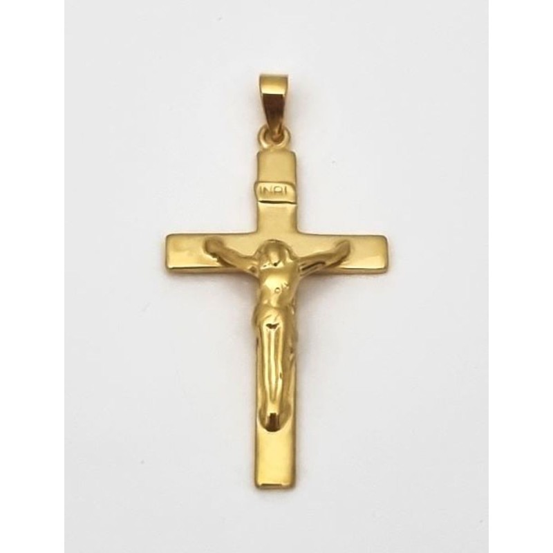 Pendentif Crucifix 30x18mm Argent/Pl.Or