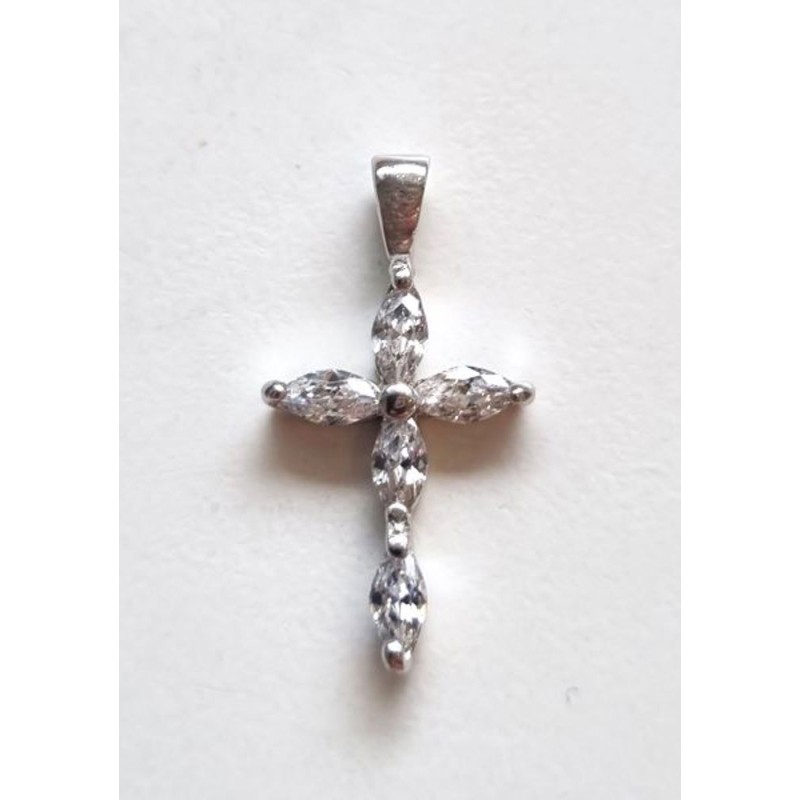 Pendentif croix avec zircon 25x12mm Argent S925