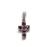 Pendentif croix en argent avec strass cristal