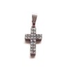 Pendentif croix en argent Rhodié avec strass cristal