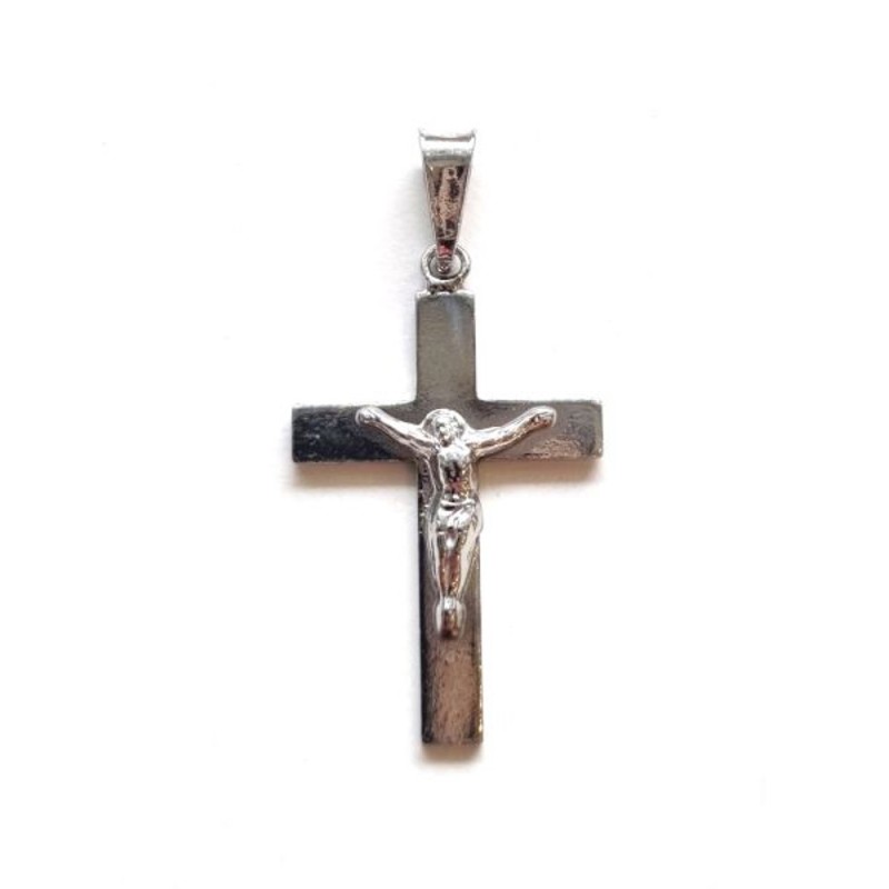 Pendentif croix en argent Rhodié finition dorée