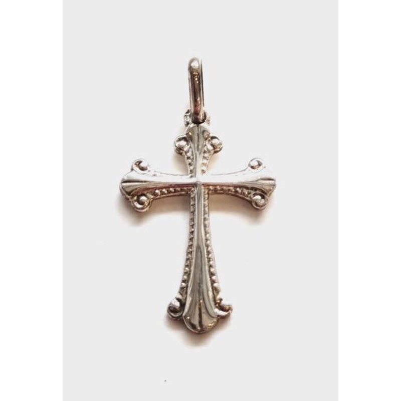 Pendentif croix trilobée en argent. 22 mm