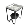 Brûleur grill pour encens en métal noir et argenté 6x5.5cm 