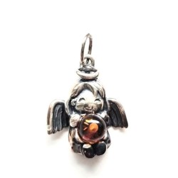 Pendentif ange en ambre et argent