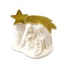 Mini witte kerststern met 6x6 cm hars 