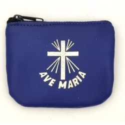 Etui à chapelet en cuir  Ave Maria. assortiment de différentes couleurs