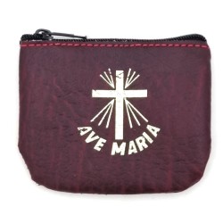 Ave Maria leren rozenkransetui.assortiment van verschillende kleuren