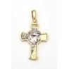 Pendentif croix face du christ OR 18CT bicolor 31X23mm 8.45Gr