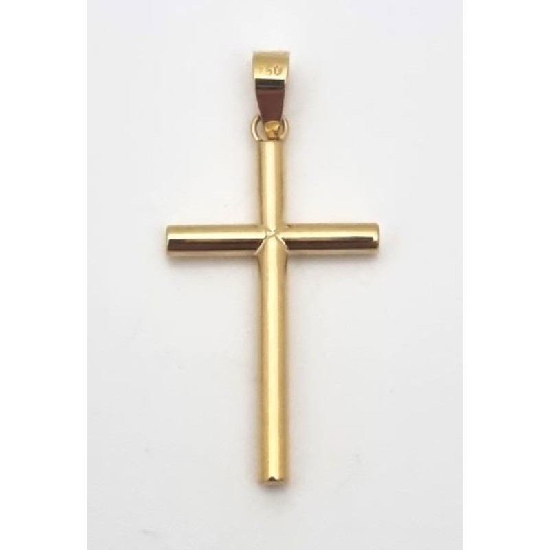 Pendentif croix ronde 24X14 mm Or 18c