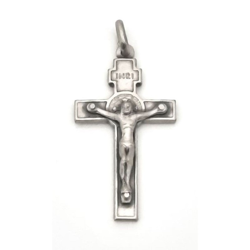 Multi-Saint Cross-hanger in zilver. 26 mm
