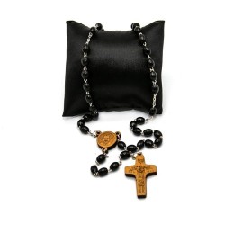 Paus Franciscus zwart houten ketting