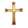 CROIX EN BRONZE ET ÉMAIL ROUGE