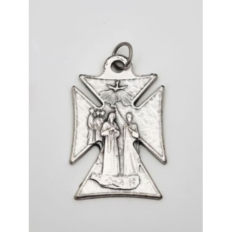 Croix de baptême en métal argenté