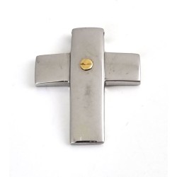 Pendentif croix en acier inoxydable. 30 mm